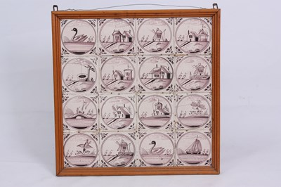 Lot 39 - AN 18TH CENTURY DELFT TILE PICTURE depicting a...