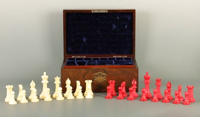 Lot 649 - A JACQUES & SONS STAUNTON PATTERN IVORY CLUB SIZE CHESS SET