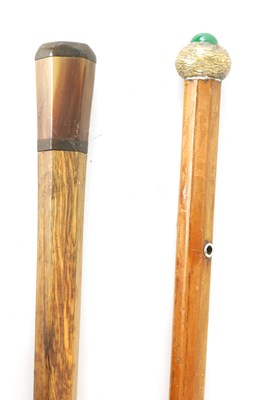 Lot 475 - TWO 19TH CENTURY OCTAGONAL HARDWOOD WALKING STICKS