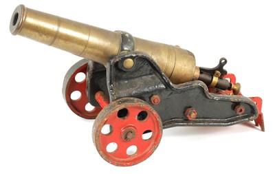 Lot 463 - A 19TH CENTURY CENTRE-FIRE BREECH-LOADING BRONZE SIGNAL CANNON