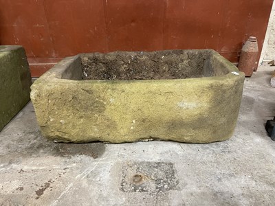 Lot 593 - A 19TH CENTURY STONE TROUGH