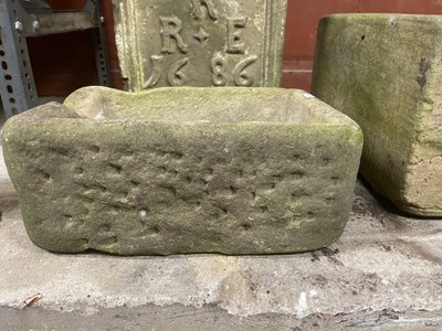 Lot 686 - A SMALL 19TH CENTURY STONE TROUGH