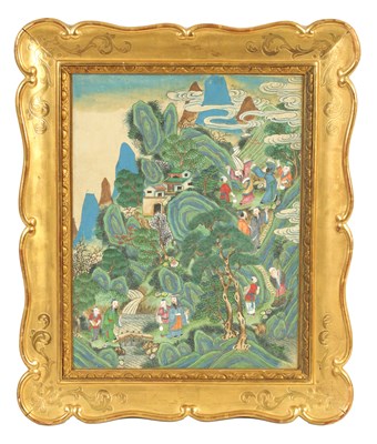 Lot 367 - A 19TH CENTURY CHINESE WATERCOLOUR ON SILK