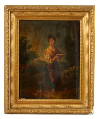 Lot 714 - A 19TH CENTURY OIL ON WOODEN PANEL.