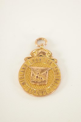 Lot 269 - OF FOOTBALL INTEREST - A 9CT GOLD PRESENTATION MEDAL TOGETHER WITH A WALTHAM POCKET WATCH