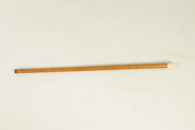 Lot 284 - AN 18TH CENTURY MARINE IVORY TOPPED MALACCA SWORD STICK