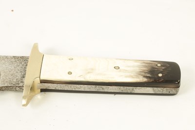 Lot 646 - A LARGE 19TH CENTURY HORN HANDLE BOWIE KNIFE BY BROOKES AND CROOKES, SHEFFIELD