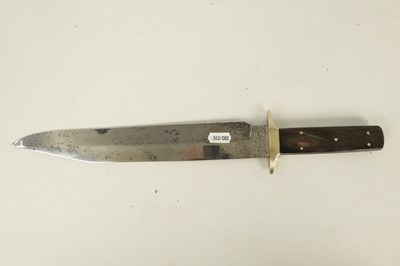 Lot 646 - A LARGE 19TH CENTURY HORN HANDLE BOWIE KNIFE BY BROOKES AND CROOKES, SHEFFIELD