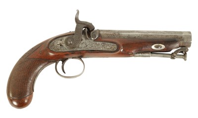 Lot 669 - J BLANCH, LONDON. A LATE 18TH/EARLY 19TH CENTURY OFFICER'S PERCUSSION PISTOL