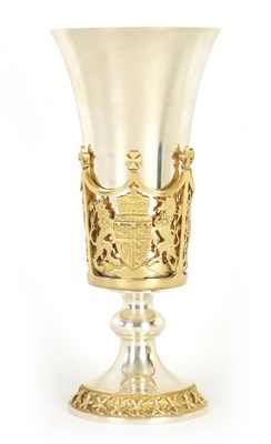 Lot 415 - A MODERN GOTHIC STYLE LIMITED EDITION SILVER GOBLET