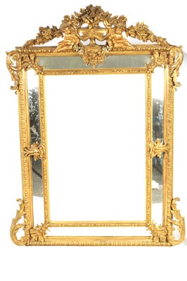 Lot 1062 - A 19TH CENTURY GILT GESSO HANGING MIRROR