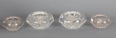 Lot 37 - TWO PAIRS OF CUT GLASS TABLE SALTS