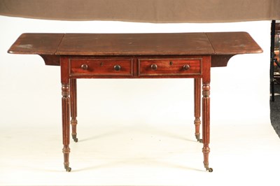 Lot 980 - A REGENCY MAHOGANY AND ROSEWOOD CROSSBANDED SOFA TABLE