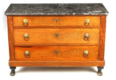 Lot 982 - A 19TH CENTURY FRENCH MAHOGANY COMMODE