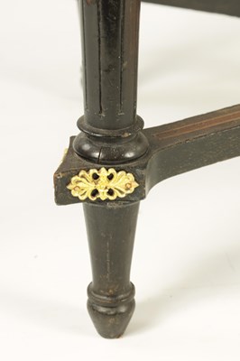 Lot 280 - A MID 19TH CENTURY ORMOLU MOUNTED PARQUETRY INLAID EBONISED CENTRE TABLE