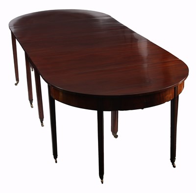 Lot 1076 - A GEORGE III MAHOGANY 'D' END DINING TABLE