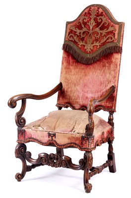 Lot 948 - A LATE 19TH CENTURY CROMWELLIAN STYLE ARMCHAIR