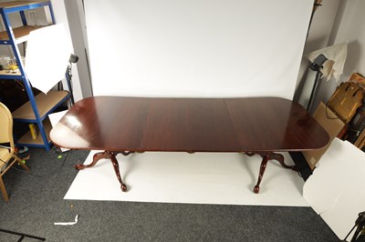 Lot 956 - A 20TH CENTURY MAHOGANY DOUBLE PEDESTAL D END DINING TABLE BY BRIGHTS OF NETTLEBED