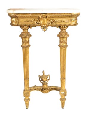 Lot 1029 - A 19TH CENTURY GILT WOOD PIER TABLE