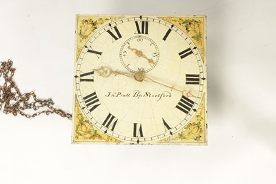 Lot 863 - WILLIAM NEWBY, KENDAL. A MID 18TH CENTURY PAINTED DIAL HOODED WALL CLOCK
