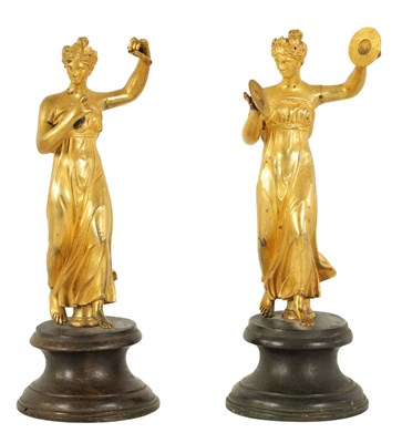 Lot 513 - A PAIR OF 19TH CENTURY FIGURAL GILT BRONZE SCULPTURES