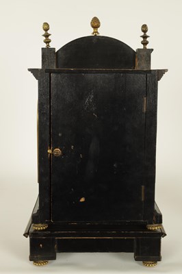 Lot 807 - A SMALL LATE 17TH CENTURY STYLE CONTRA BOULLE EBONISED MANTEL CLOCK CIRCA 1880