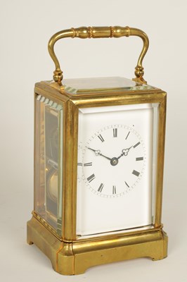 Lot 689 - HENRY CAPT, GENEVE.  A RARE 19TH CENTURY STRIKING CARRIAGE CLOCK WITH RARE PIVOTED DETENT ESCAPEMENT