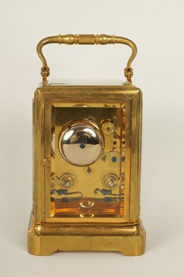 Lot 689 - HENRY CAPT, GENEVE.  A RARE 19TH CENTURY STRIKING CARRIAGE CLOCK WITH RARE PIVOTED DETENT ESCAPEMENT
