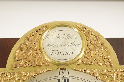 Lot 800 - WILLIAM JAMES MILLER, LOMBARD STREET, LONDON.  A GEORGE II BUR WALNUT LONGCASE CLOCK