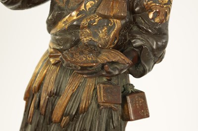 Lot 225 - A FINE JAPANESE MEIJI PERIOD BRONZE AND GILT DECORATED FIGURE BY MIYAO OF LARGE SIZE