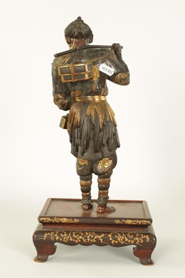 Lot 225 - A FINE JAPANESE MEIJI PERIOD BRONZE AND GILT DECORATED FIGURE BY MIYAO OF LARGE SIZE