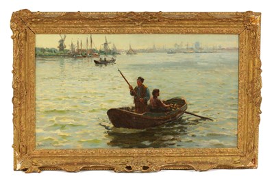 Lot 430 - HAMILTON MACALLUM (1841 -1896)  19TH CENTURY OIL ON CANVAS - HARBOUR SCENE