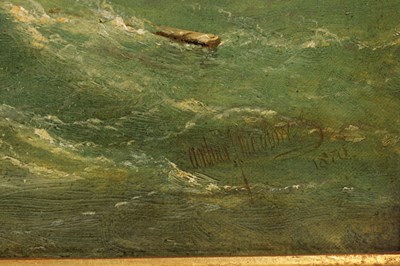 Lot 433 - ARTHUR JOSEPH MEADOWS (1843-1907)  19TH CENTURY OIL ON CANVAS - HARBOUR AND TOWN SCENE