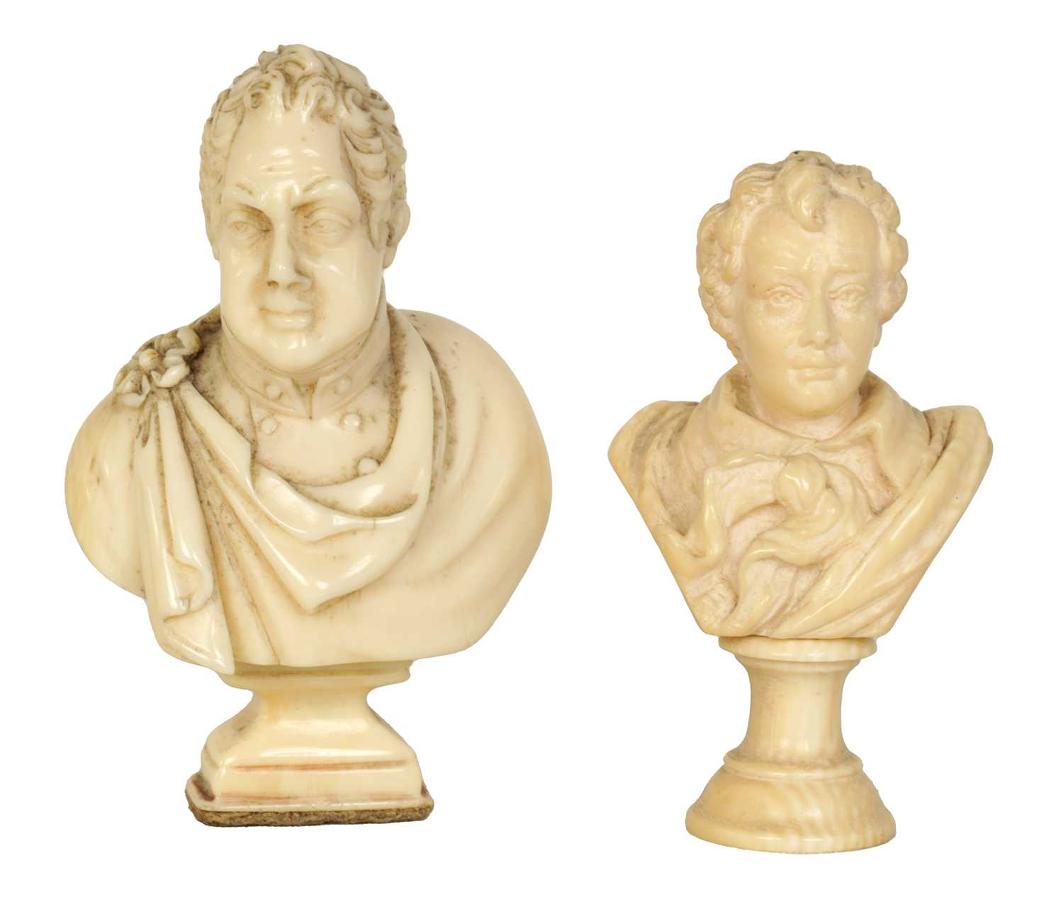 Lot 554 - TWO 19TH CENTURY CARVED IVORY BUSTS