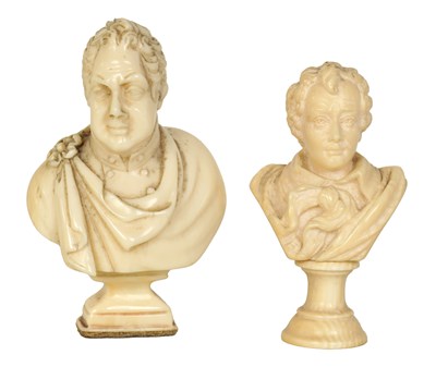 Lot 554 - TWO 19TH CENTURY CARVED IVORY BUSTS