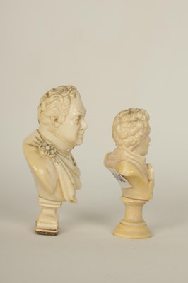 Lot 554 - TWO 19TH CENTURY CARVED IVORY BUSTS