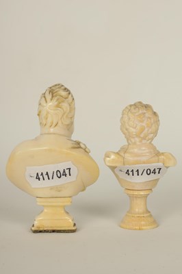 Lot 554 - TWO 19TH CENTURY CARVED IVORY BUSTS