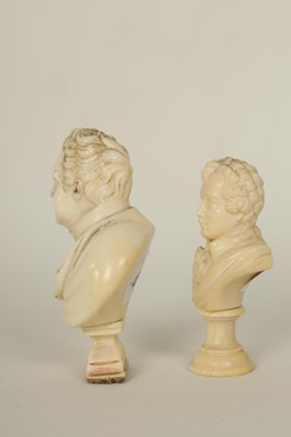 Lot 554 - TWO 19TH CENTURY CARVED IVORY BUSTS