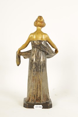 Lot 599 - MAURICE BOUVAL (1863-1916)  AN ART NOUVEAU GILT AND SILVERED BRONZE FIGURE