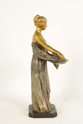 Lot 599 - MAURICE BOUVAL (1863-1916)  AN ART NOUVEAU GILT AND SILVERED BRONZE FIGURE