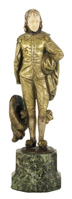 Lot 553 - PROFESSOR OTTO POERTZEL (1876-1963)  AN ART DECO SILVERED BRONZE AND IVORY FIGURAL BRONZE