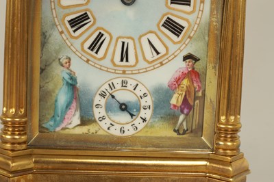 Lot 706 - A LATE 19TH CENTURY FRENCH PORCELAIN PANELLED REPEATING CARRIAGE CLOCK WITH ALARM