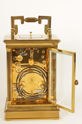 Lot 700 - MATHEW NORMAN.  A 20TH CENTURY FRENCH REPEATING CARRIAGE CLOCK WITH MOONPHASE AND CALENDAR