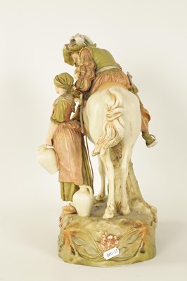 Lot 56 - A LATE 19TH CENTURY ROYAL DUX, BOHEMIA HORSE AND FIGURE GROUP