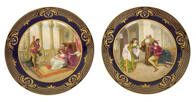 Lot 50 - A PAIR OF LATE 19TH CENTURY VIENNA TYPE CABINET PLATES