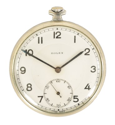 Lot 265 - AN EARLY 20TH CENTURY NICKEL CASED ROLEX POCKET WATCH