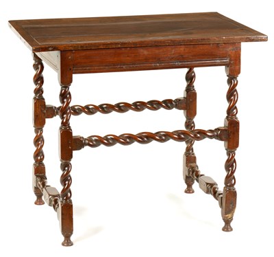 Lot 838 - A CHARLES II WALNUT SIDE TABLE