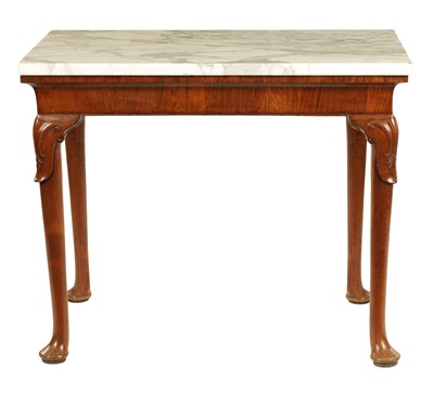 Lot 1002 - A GEORGE II WALNUT CONSOLE TABLE