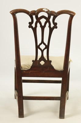 Lot 1145 - A MID 18TH CENTURY MAHOGANY CHIPPENDALE DESIGN SIDE CHAIR