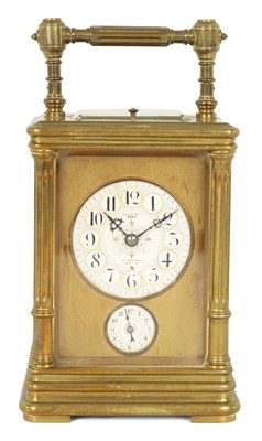 Lot 699 - MARGAINE.  A LATE 19TH CENTURY FRENCH REPEATING CARRIAGE CLOCK RETAILED BY DENT, LONDON